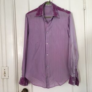 SOLD Vintage Y’s purple silk and velvet blouse